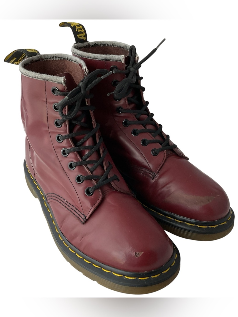 Dr Martens Classic Cherry Red Leather Combat Boots Women’s 10 / Men’s 9